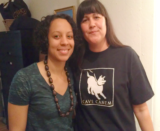 Charan Morris (left) with Natalie Diaz, courtesy of the author.